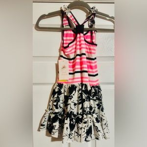 Jona Michelle Pink and Black Halter Casual Dress